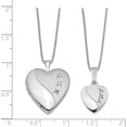 thumbnail image 2 of Sterling Silver Rhodium-Plated Diamond Pol/Satin Heart Locket & Pendant Set (18 X 19.55) Made In Hong Kong qls450set, 2 of 5