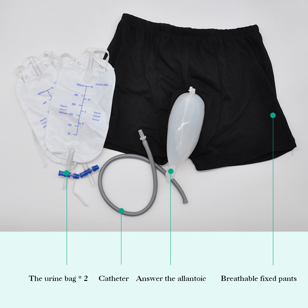 TWSOUL Reuseable Male Female Urine Bag Urinal Pee Holder Collector For Urinary Incontinen,Urine Collector,Urinal Bag with Two 500 ml Urine Leg Bags