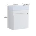 thumbnail image 7 of Holaki 18" Floating Bathroom Vanity With Sink For Small Powder Room, Modern Bathroom Sink Vanity With Soft Close Door, White, 7 of 7