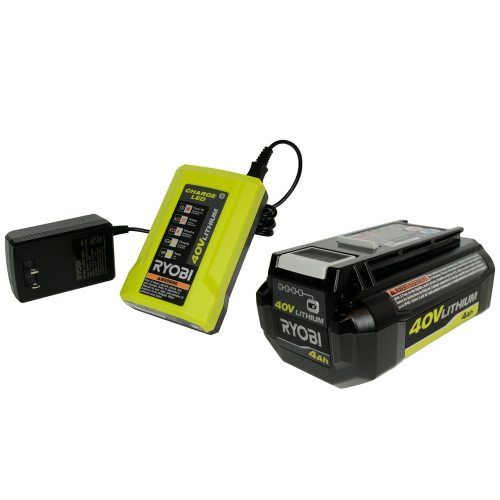 Ryobi (1) OP404 40V Charger and (1) OP40401 LiIon 4.0Ah Battery Pack
