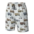 thumbnail image 6 of Uemuo Tractor and Dumper Pattern Men's Swim Trunks Hawaiian Beach Bathing Suit Swimsuits Beach Quick-Dry Shorts with Pockets-Large, 6 of 9