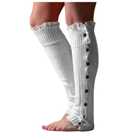 

Womens Socks Winter Warm Ladies Christmas Lace Over Knee Woolen Sock Legs