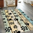 thumbnail image 4 of 4x6Ft Area Rugs Teal Brown Paw Prints Non-Skid Rubber Backing Large Rectangle Rugs - Living Room Bedroom Home Office, Vintage Farmhouse Wooden Grain Indoor Floor Mat Carpets Washable Rug, 4 of 9