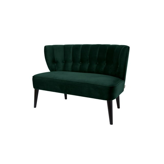 Becca Channel and Button Tufted Settee Hunter Green