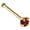 Yellow Gold - 2mm stone, variant on 22G Solid 14Kt Gold Nose Bone Stud with Prong Set real Garnet Gemstone, 14kt Yellow Gold or 14kt White Gold - January Birthstone Nose Ring-NBWG_GR-1.5MM