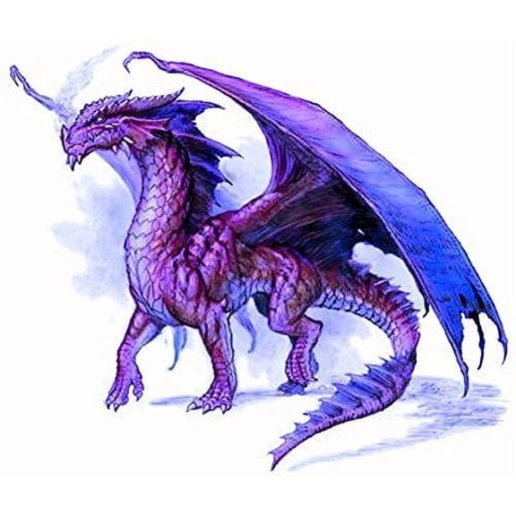 Purple Majestic Dragon Edible Icing Image Cake topper, by Tnct.
