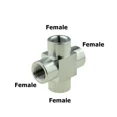 thumbnail image 1 of 304 Stainless Steel Pipe Fitting Tee Elbow 4 Way 1/8 1/4 3/8 1/2 Female Male Thread High Pressure Air Adapter Coupler Connector, 1 of 5