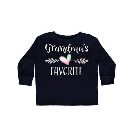 

Inktastic Grandmas Favorite- Heart Grandchild Gift Toddler Boy or Toddler Girl Long Sleeve T-Shirt