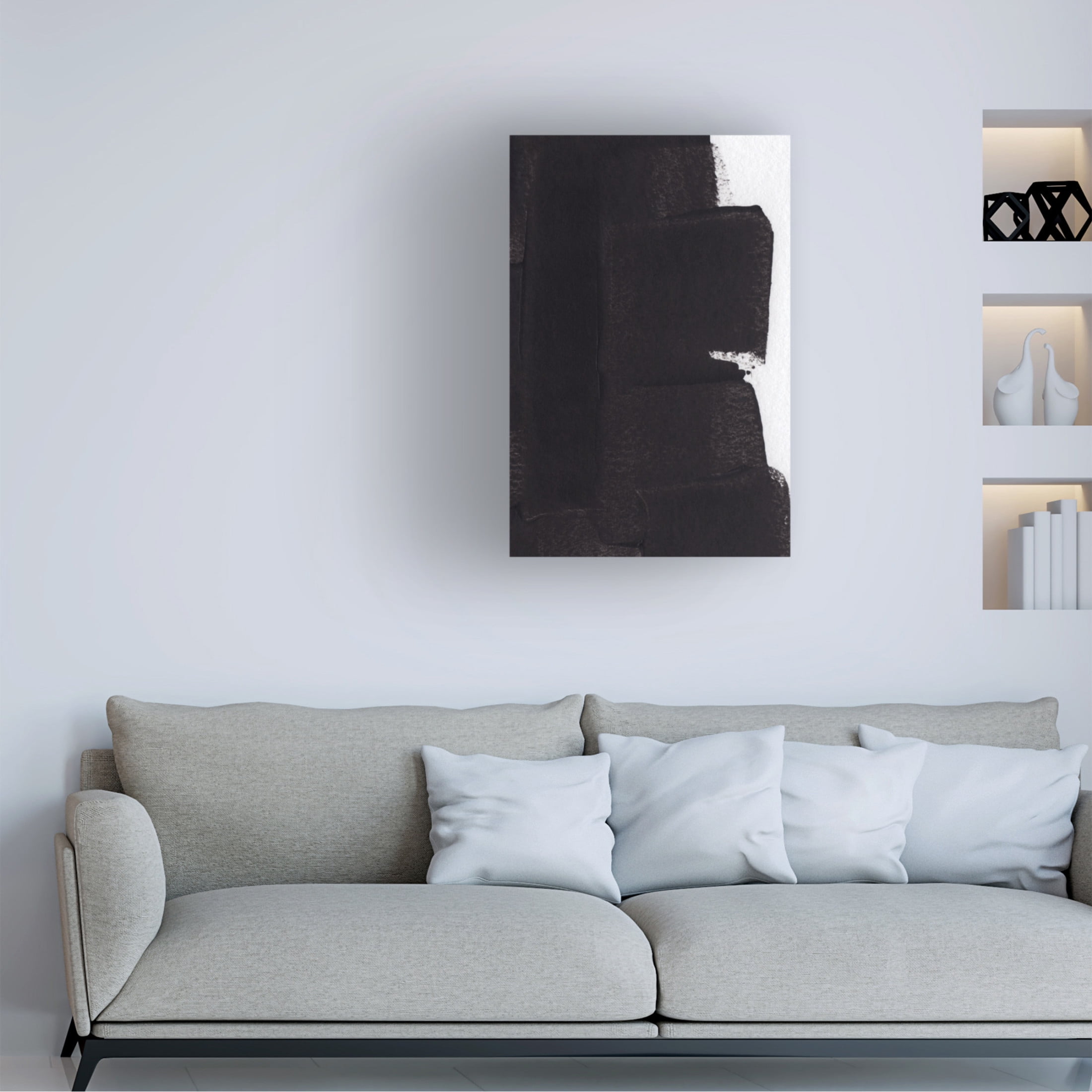 Trademark Fine Art uplusmestudio Black Strokes Canvas Wall Art