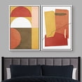 thumbnail image 2 of IDEA4WALL Framed Canvas Print Wall Art Multicolor Mid-Century Semi-Circle Polygon Collage Abstract Shapes Modern Boho Chic for Living Room, Bedroom, Office - 24"x36"x2 White, 2 of 5