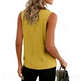 thumbnail image 5 of Lumtrix Cotton Linen Tank Tops For Women Casual Cute Gauze Button Down Crewneck Sleeveless Summer Shirts Loose Lightweight Vests 2026 Yellow 2XL, 5 of 6