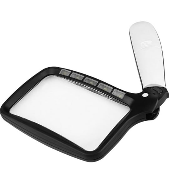 GJX Magnifying Glass with Light,Ergonomic Handheld Magnifying Glass for Reading with 5 LED Lights and High-Definition Resin Lens,Portable Magnifying Glass for Seniors