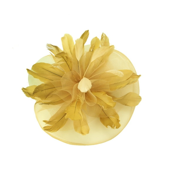 Chic Headwear Large Derby Statement Veil Fascinator - Champagne