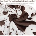 thumbnail image 4 of Cow Print Blanket Soft Fleece Flannel Cozy Cute Blankets Warm Plush Lightweight Throw All-Season for Couch Sofa Bed and Throws Adults Kids Boys Teens Gift 50"x60", 4 of 6