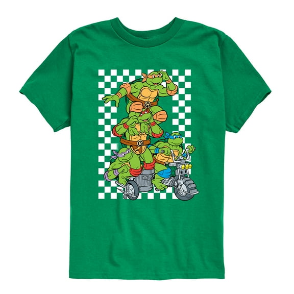 Teenage Mutant Ninja Turtles - Checker Graphic - Toddler & Youth Short Sleeve Graphic T-Shirt