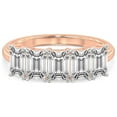 thumbnail image 5 of IGI Certified Emerald Shape Lab Grown Diamond Anniversary Band Ring For Women | 5 Stone 2 CT TW In 14K Rose Gold | FG-VS1-VS2 Quality Ophelia Friendly Diamonds Band Ring, 5 of 5