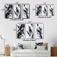 thumbnail image 4 of Designart "Cubist Symphony Black White Harmony" Cubism Framed Wall Art Set Of 3 - Black Cubism Frame Canvas Set For Living Room Decor, 4 of 7