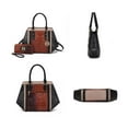 thumbnail image 5 of MKF Collection Women's Daisy Crocodile-Embossed Satchel Handbag & Wallet 2-Piece Set by Mia K. - Cognac Black, 5 of 9