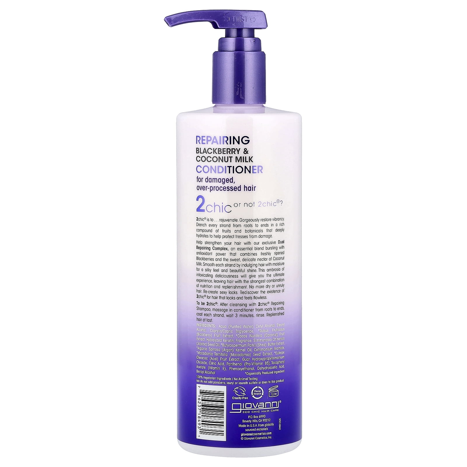 GIOVANNI 2chic Repairing Conditioner, 24 oz. Blackberry &