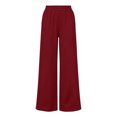 thumbnail image 2 of Levmjia Women Solid Elastic Waist Long Pants Soft Casual Trousers Loose Fit Comfortable Daily Wear Travel Home Outdoor All Season Fashio, 2 of 7