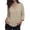 Khaki, variant on Women's V Neck 3/4 Sleeve Knit Sweater, Casual Loose Acrylic Pullover with Chest Pocket, Solid Color