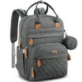 thumbnail image 1 of BabbleRoo Mochila para pañales - Bolsa de viaje Baby Essentials - Bolsa de pañales impermeable multifunción, bolsa de viaje esencial para bebé con cambiador, correas para cochecito y estuche para chup, 1 of 5