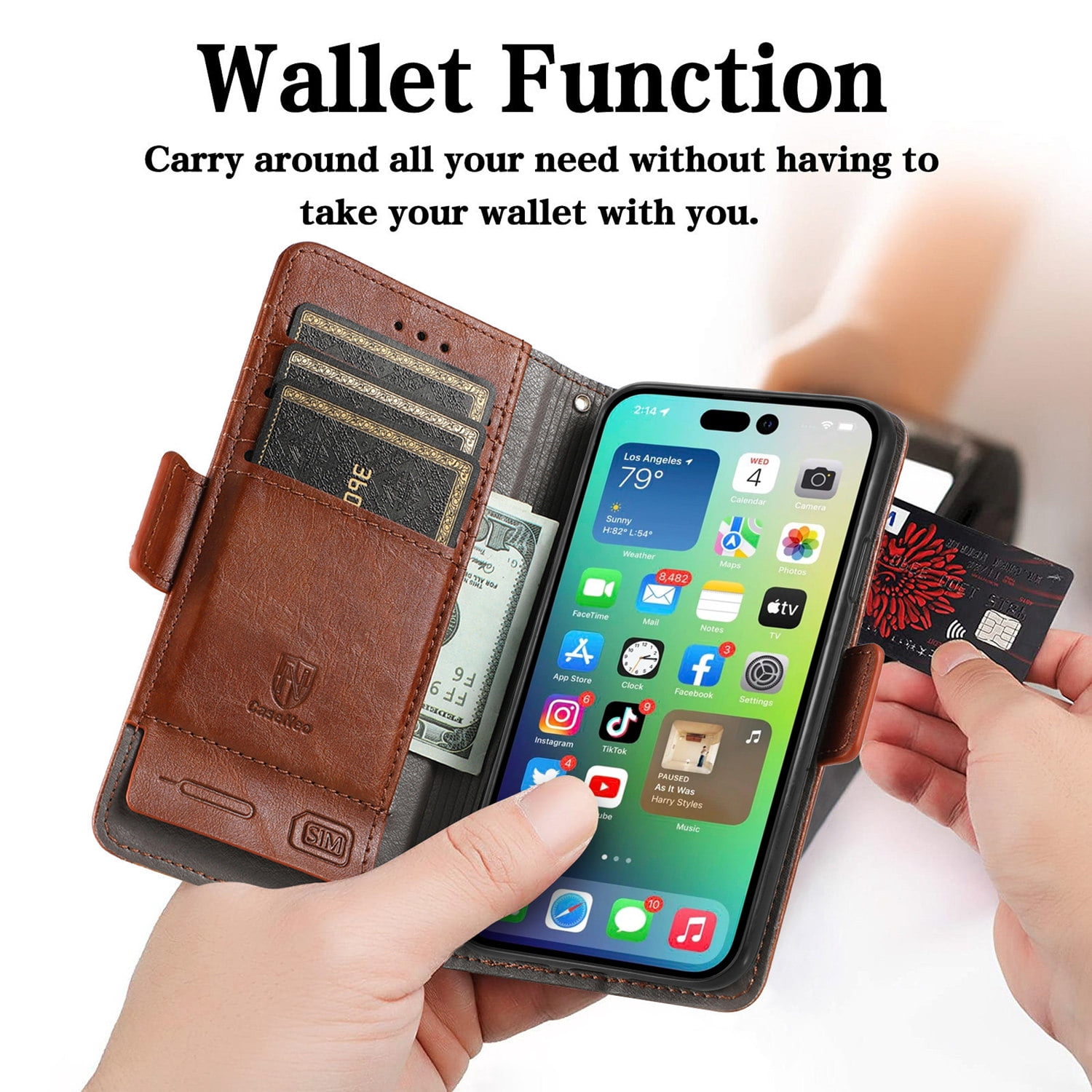 Leather Wallet Phone Case For Xiaomi Poco F6 Pro C55 C65 C50 F5 Pro M6 Pro Poco X5 Pro X4 M5 F4 F3 Quality Leather Phone Case With Card Holder Zipper