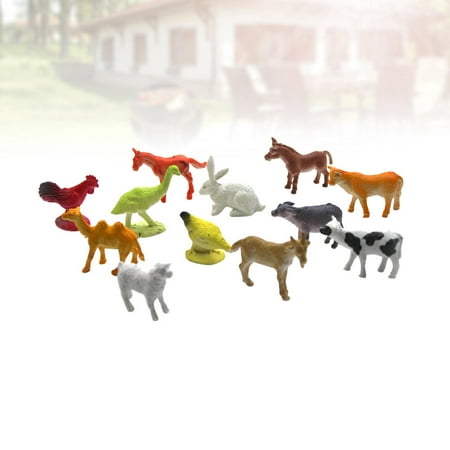 

12pcs Farm Animal Model Toys Plastic Similation Toy Educational Cognition Toy Favors for Baby Kid Child