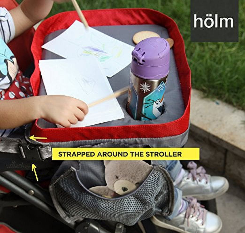 Holm Kids Travel Tray with Zipper & Expandable Storage Pocket for Car & Airplane, Waterproof