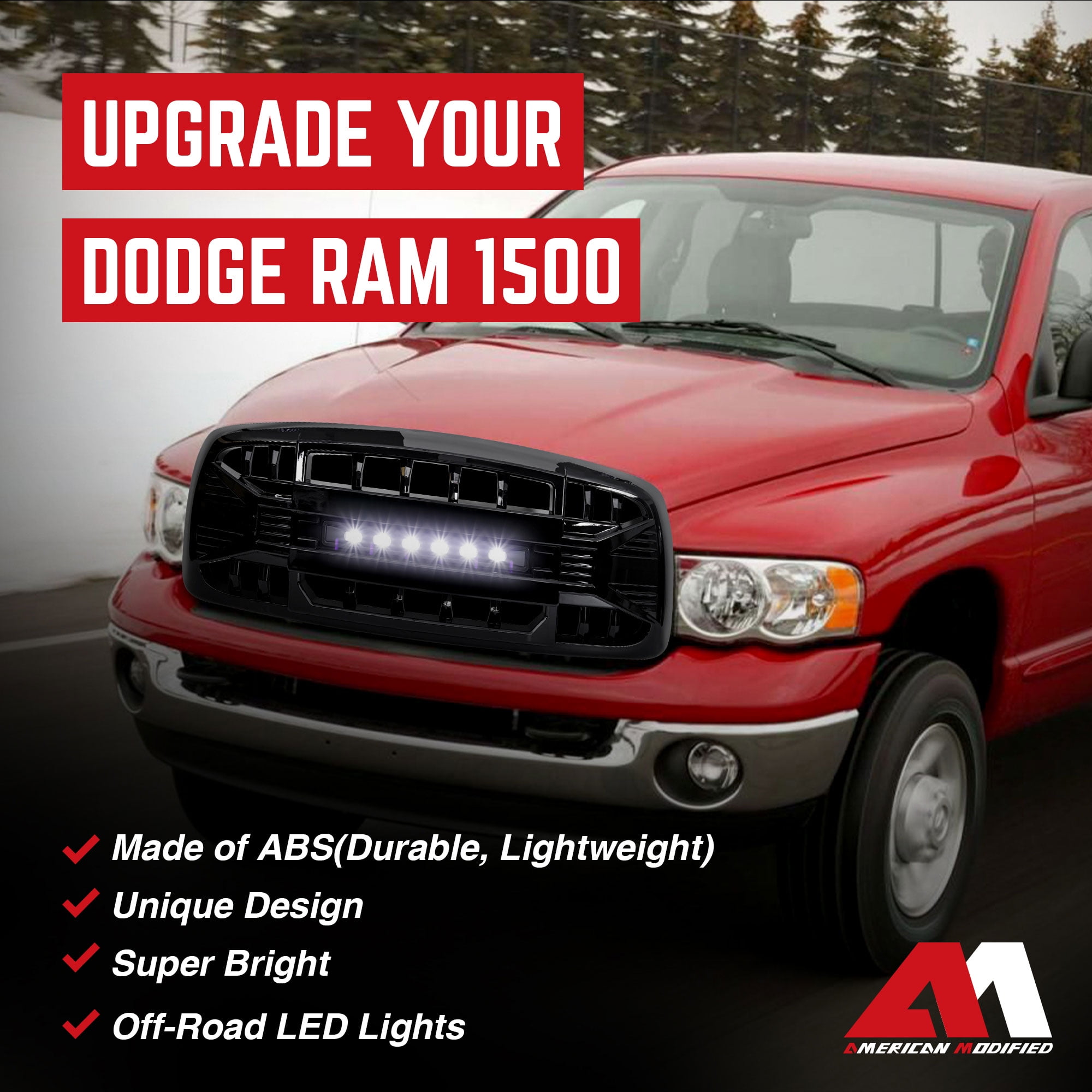 AMERICAN MODIFIED Armor Grille for 2002-2005 Dodge Ram 1500/2500/3500