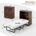thumbnail image 3 of Demi Bonn Cot Size Murphy Bed with Foldable Design and Lockable Wheels, Space-Saving Guest Bed for Small Apartment, Sturdy Structure, Rustic Brown, 3 of 7