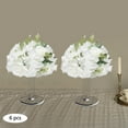 thumbnail image 6 of 6PCS Artificial Flower Balls, Silk White Green Hydrangea Roses, 13.4x7.48in Reusable Decor for Wedding Party Home, 6 of 18
