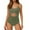 Green, variant on Women's Swimsuits Cutout High Waisted Bathing Suit Wrap Tie Back 1 Piece Swimsuit