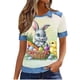 thumbnail image 2 of TaTaai Women's Classic Waffle Short Sleeve Point Collar Easter Motif Top Summer Casual Office Blouse Timeless Loose Fit Plus Size Gift, 2 of 6