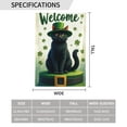 thumbnail image 3 of Welcome St. Patrick'S Day Black Cat Decorative Garden Flag, Kitty Kitten Green Shamrock Clover Top Hat Yard Lawn Outside Decor, Irish Spring Holiday Outdoor Home Decoration Double Sided 12 X 18, 3 of 9