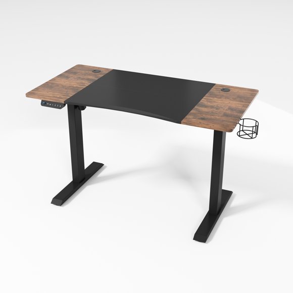 LJ 53” Electric Height Adjustable Sit-Stand Computer Desk - Black/Wood