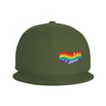 thumbnail image 3 of DouZhe Flat Brim Cap Snapback Hat, Rainbows Flag Prints Adjustable Green Adult Baseball Cap, 3 of 6