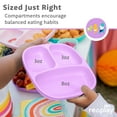 thumbnail image 4 of Re-Play Toddler Plates with Dividers - Deep-Walled 3 Compartments Divided Plates for Kids - Dishwasher & Microwave Safe - Made in USA - Set of 3 - Pixel Blush, 4 of 11