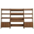 thumbnail image 3 of Modway Bixby 3-Piece Wood Office Desk and Bookshelf in Walnut, 3 of 5