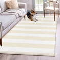 thumbnail image 2 of Cream Striped Large Area Rugs for Bedroom Living Room, Soft Non Slip Carpet Bedside Rug, Modern Farmhouse Cream White Stripes Rectangular Floor Cover Kitchen Accent Rug 3'x5' for Dining Room/Office, 2 of 9