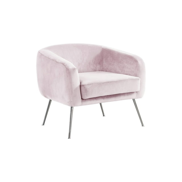 Best Master Furniture Touffeté Velours Chaise d'Appoint de Salon, Rose