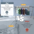 thumbnail image 4 of Clothes Drying Rack,Heavy Duty Stainless Steel Garment Rack,Adjustable and Foldable Laundry Drying Rack for Indoor Outdoor Drying Rack Clothing with 20 Windproof Hooks (Silver, 79"), 4 of 4