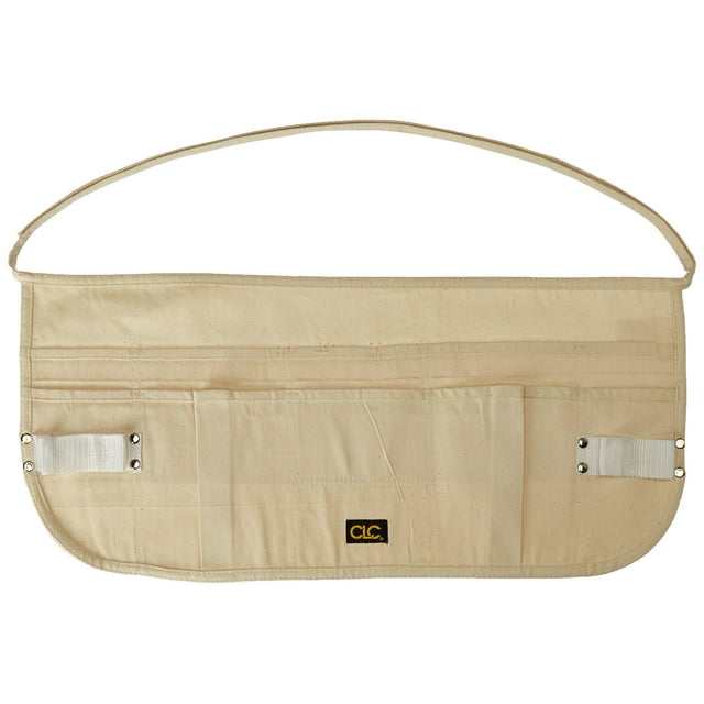 Delantal de cintura Custom Leathercraft C14 de lona con 12 bolsillos, color beige