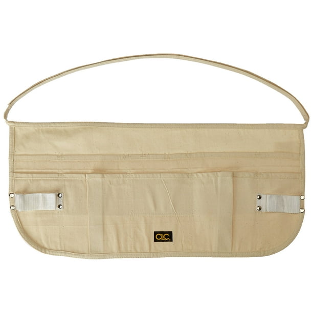 Delantal de cintura Custom Leathercraft C14 de lona con 12 bolsillos, color beige