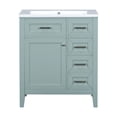 thumbnail image 4 of Bellemave 30'' Bathroom Vanity with Sink Combo,Modern Bathroom Storage Cabinet with Drawers,Solid Frame and MDF Board,Freestanding Bathroom Vanities,Green, 4 of 10