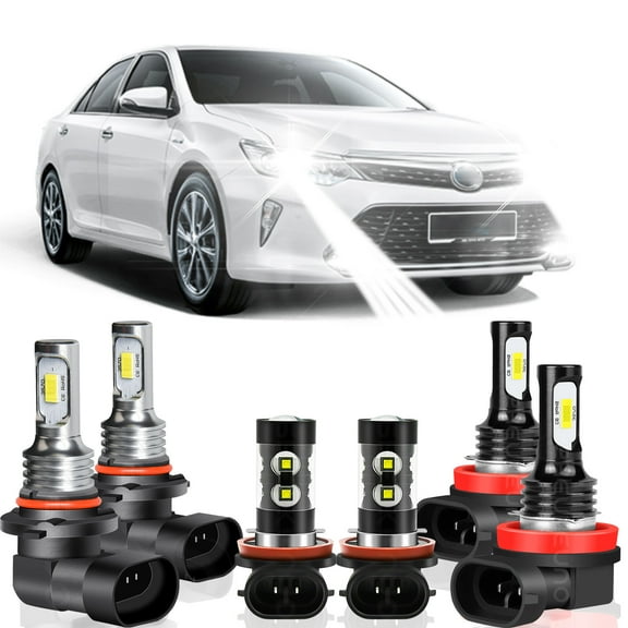 For Toyota Camry 2007-2014 LED Headlight 9005 H11 Hi-Lo Beam H11 Fog Light Bulbs