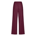 thumbnail image 5 of QATAINLAV Cotton Linen Pants for Women Summer Loose Fit Wide Leg Beach Pants Solid Casual Drawstring Elastic Waist Sweatpants with Pockets Wine XL on Sale Clearance 2025, 5 of 7