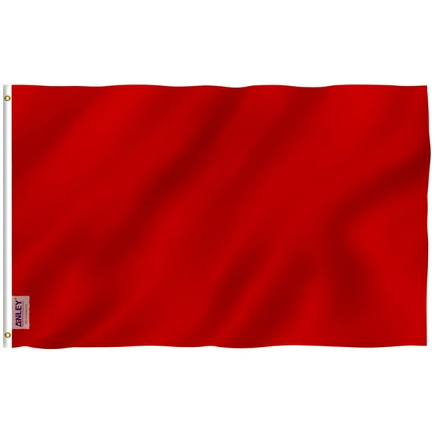 Fly Breeze 3 Ft X 5 Ft Polyester Solid Red Color Flag 2 Sided Flag Banner With Brass Grommets And Canvas Header Walmart Com Walmart Com