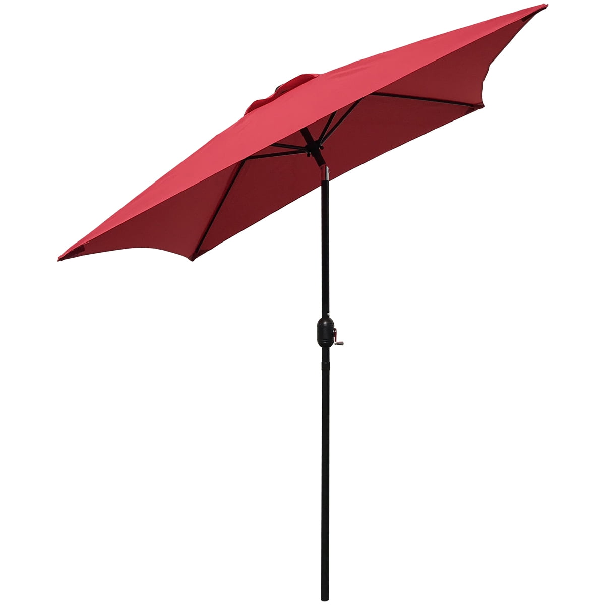 Maypex 6.5x6.5 ft. Steel Market Crank and Tilt Patio Umbrella in Red