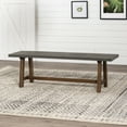 thumbnail image 3 of 60" Solid Wood Dining Bench - Grey/Brown, 3 of 4